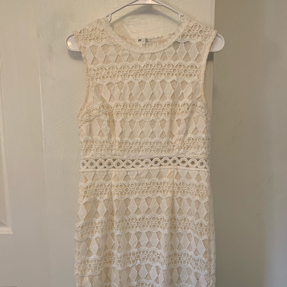 Cream/white crochet dress